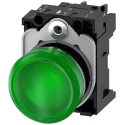 Siemens Panel Mount Green LED Pilot Light 24V AC/DC 22mm Cutout IP67 IP66 IP69K Round 3SU1152-6AA40-1AA0