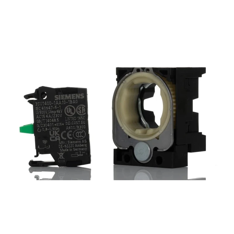 Siemens SIRIUS ACT 3SU15 Series Contact Block, 6A Current Rating, Screw Terminal, 500 V AC/DC Voltage 3SU1500-1AA10-1BA0