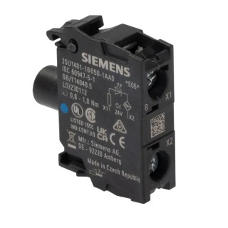 Siemens SIRIUS ACT Series Light Block, 24V AC/DC, Blue LED Illumination, Screw Terminal 3SU1401-1BB50-1AA0