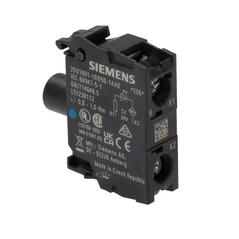 Siemens SIRIUS ACT Series Light Block, 24V AC/DC, Blue LED Illumination, Screw Terminal 3SU1401-1BB50-1AA0