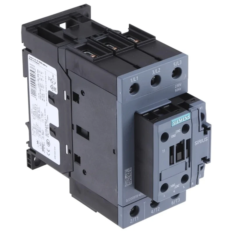 Siemens Size S2, 3RT2 Contactor, 230V AC Coil, 3-Pole, 65 A, 30 kW, 3 NO, 400V AC 3RT2037-1AP00