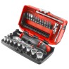 Facom 27-Piece 1/4 in 12 Point Socket & Bit Set RL.NANO112 Chrome Vanadium Steel, Bright Chrome Finish, 152mm Length