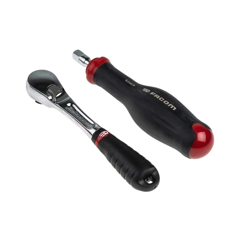 Facom 27-Piece 1/4 in 12 Point Socket & Bit Set RL.NANO112 Chrome Vanadium Steel, Bright Chrome Finish, 152mm Length