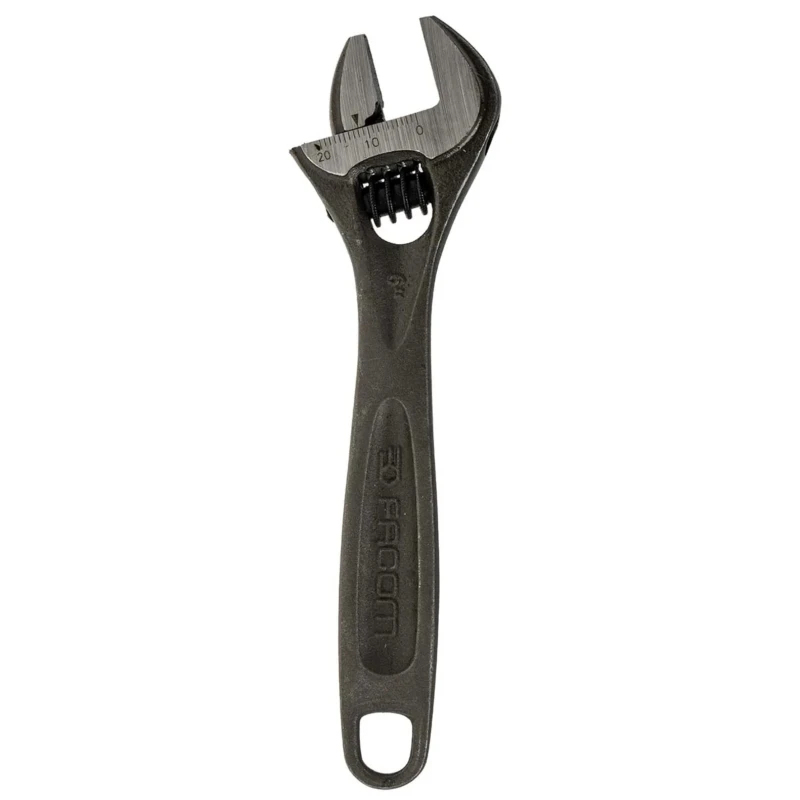 Facom 20 mm Jaw Capacity Adjustable Wrench, 155mm Overall Length, Metal Handle 113A.6T