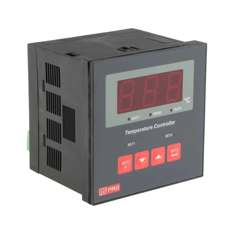 RS PRO RS PRO Rail On-Off Temperature Controller, 1 Input PT100, 2 Output Relay, 230V AC, IP65, 96x96x96 mm, Model 875-1232