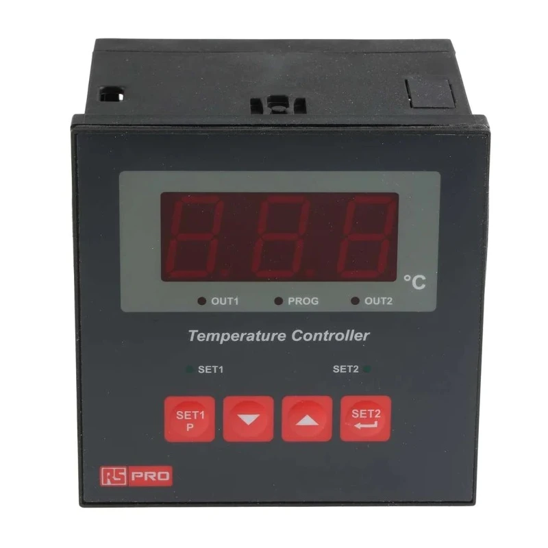 RS PRO RS PRO Rail On-Off Temperature Controller, 1 Input PT100, 2 Output Relay, 230V AC, IP65, 96x96x96 mm, Model 875-1232