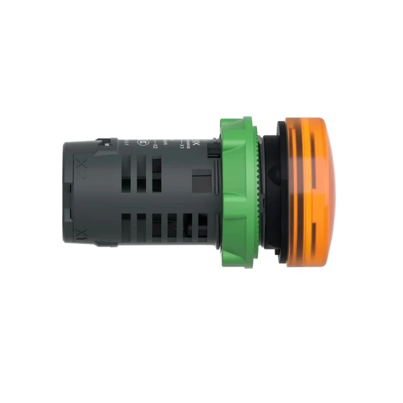 Schneider Electric Panel Mount Orange LED Pilot Light Harmony XB5 22 mm Cutout 24V AC/DC IP66 Round XB5EVB5
