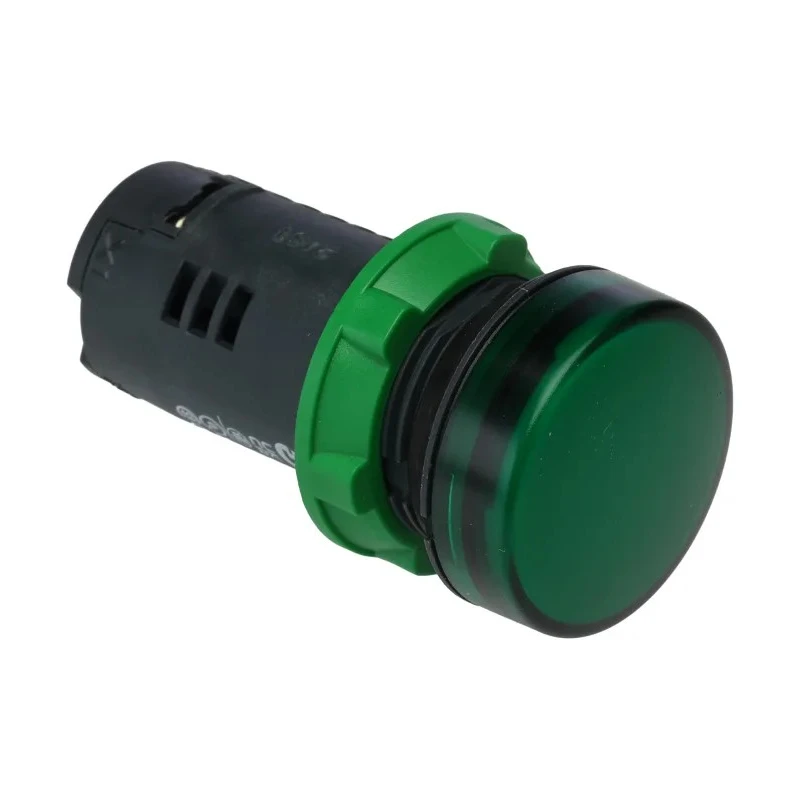 Schneider Electric Panel Mount Green LED Pilot Light, Harmony XB5, 24V ac/dc, 22mm Cutout, IP66, Round XB5EVB3