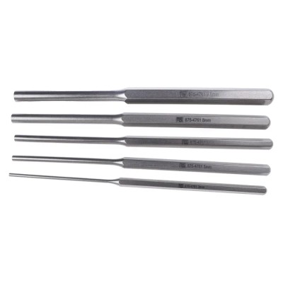 RS PRO 5-Piece Parallel Pin Punch Set, Shank Diameters 3 mm to 9.5 mm, Length 205 mm 875-4761