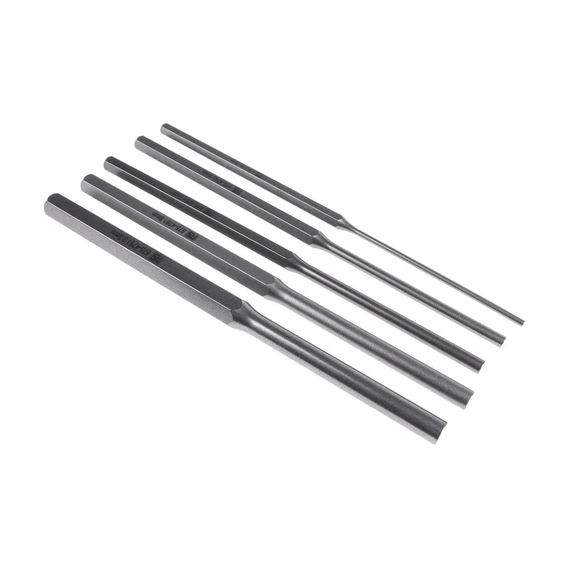 RS PRO 5-Piece Parallel Pin Punch Set, Shank Diameters 3 mm to 9.5 mm, Length 205 mm 875-4761