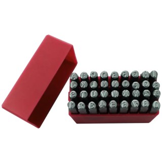 RS Pro 6 mm Engraving Letter Punch Set, 36 Pieces (27 Capital A-Z Letters & Symbol &, 9 Numbers 0-8) Chrome 875-4783