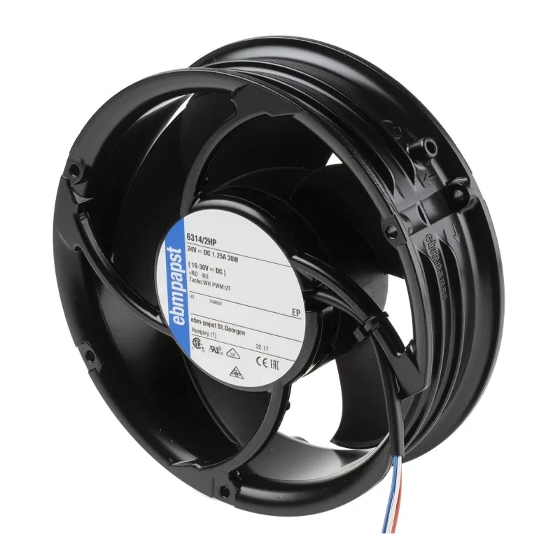 ebm-papst 6300 - S-Force Series Compact 24V DC Axial Fan 31W Power 545 m³/h Air Flow IP20 