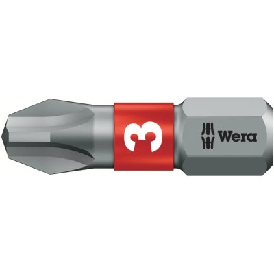 Wera Screwdriver Bit Phillips PH3 25 mm Drive Size High-Quality BiTorsion Zone 05056424001