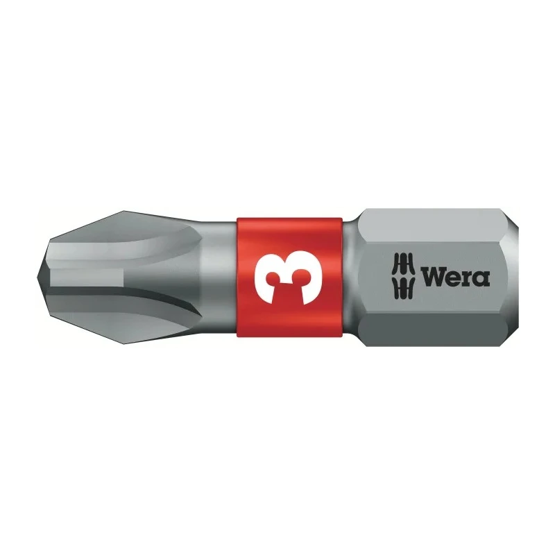 Wera Screwdriver Bit Phillips PH3 25 mm Drive Size High-Quality BiTorsion Zone 05056424001