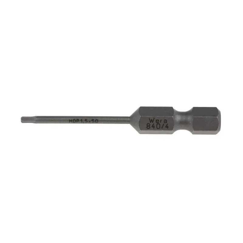 Wera Hex Screwdriver Bit, 1/4 in Drive Size, 1.5 mm Tip Size, Hex Drive, 50 mm Overall Length 05059602001