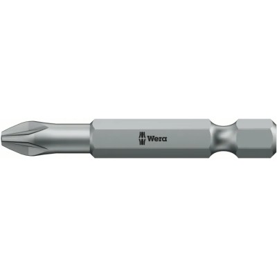 Wera Screwdriver Bit PZ2 Tip Hex Drive Chrome Plated Stainless Steel 1-Piece 05060010001