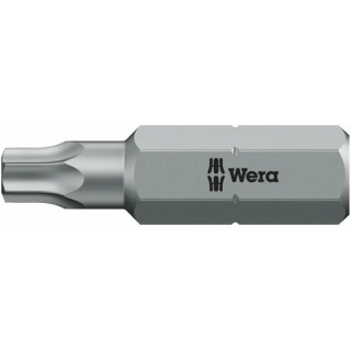 Wera Screwdriver Bit, 6.35 mm Hex Drive, T10 Size, 25 mm Overall Length 05066280001