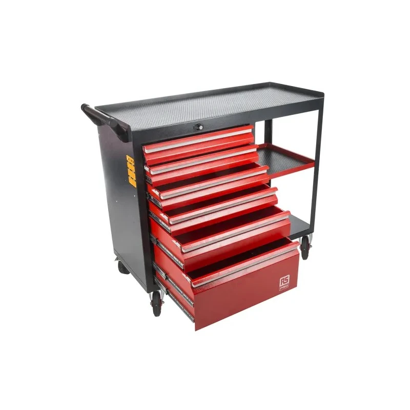 RS PRO 6 Drawer Wheeled Steel Roller Cabinet with Smart-Lock System 1.09m Length 980mm Width 450mm Height 875-5789