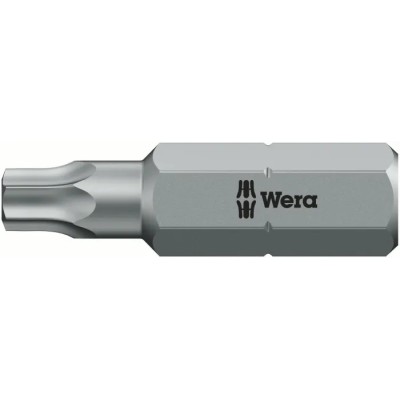 Wera Screwdriver Bit, 6.35 mm Hex Drive, T9 Size, 25 mm Overall Length, 1 Piece 05066279001