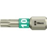 Wera Screwdriver Bit Stainless Steel Hex Drive 6.35 mm Tip T10 Size 25 mm Overall 05071032001