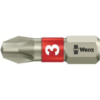 Wera Screwdriver Bit PH3 25 mm Tip Stainless Steel Hex Drive 05071012001