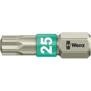 Wera Stainless Steel Screwdriver Bit, T25 Tip, 25 mm Overall Length, 1-Piece 05071035001