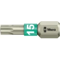 Wera Stainless Steel Screwdriver Bit, 6.35 mm Hex Drive, T15 Size, 25 mm Length 05071033001