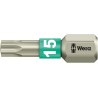 Wera Stainless Steel Screwdriver Bit, 6.35 mm Hex Drive, T15 Size, 25 mm Length 05071033001