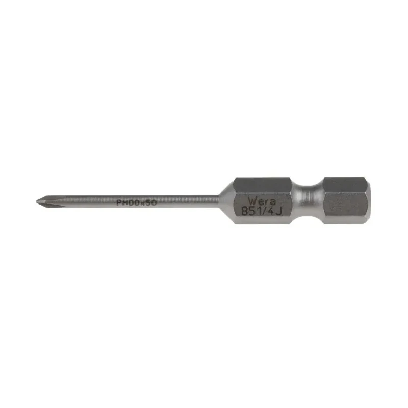 Wera Screwdriver Bit with 1/4 in Hexagonal Drive, PH00 Phillips Tip, 50 mm Overall Length PH00