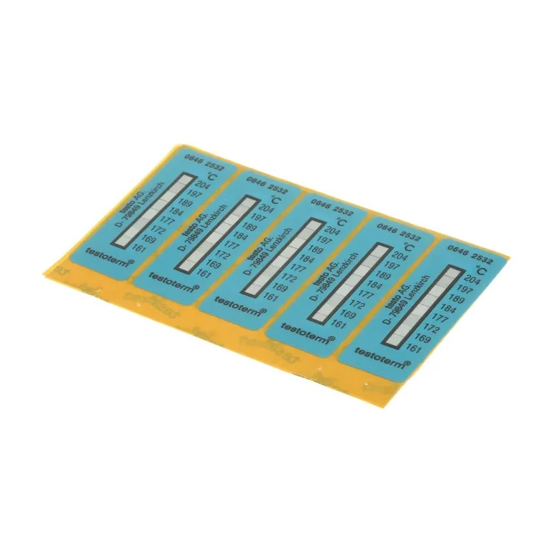 Testo Temperature Sensitive Label 161 °C to 204 °C 2 Levels 50mm x 18mm 10 Labels Per Pack 0646 2532
