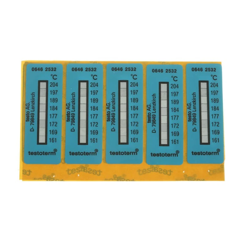 Testo Temperature Sensitive Label 161 °C to 204 °C 2 Levels 50mm x 18mm 10 Labels Per Pack 0646 2532