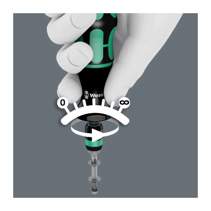 Wera Pre-Settable Torque Screwdriver, 2.5 To 29.0 in.lbs, 1/4 in Drive ESD Safe, ±6 % Accuracy 05074720001