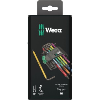 Wera 9-Piece Torx Key Set L Shape Long Arm with Black Laser Finish 05073599001