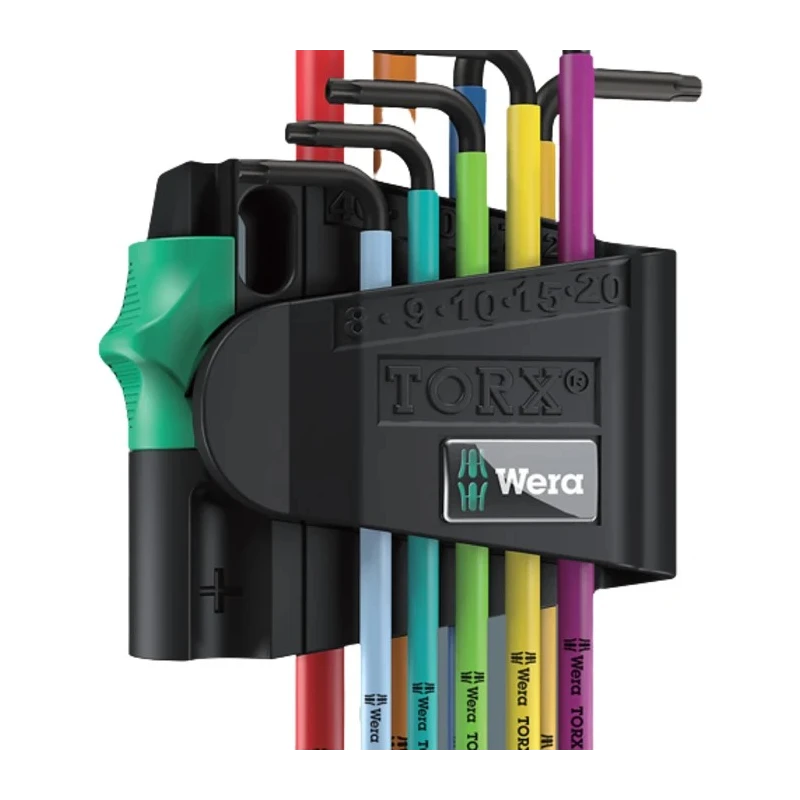 Wera 9-Piece Torx Key Set L Shape Long Arm with Black Laser Finish 05073599001