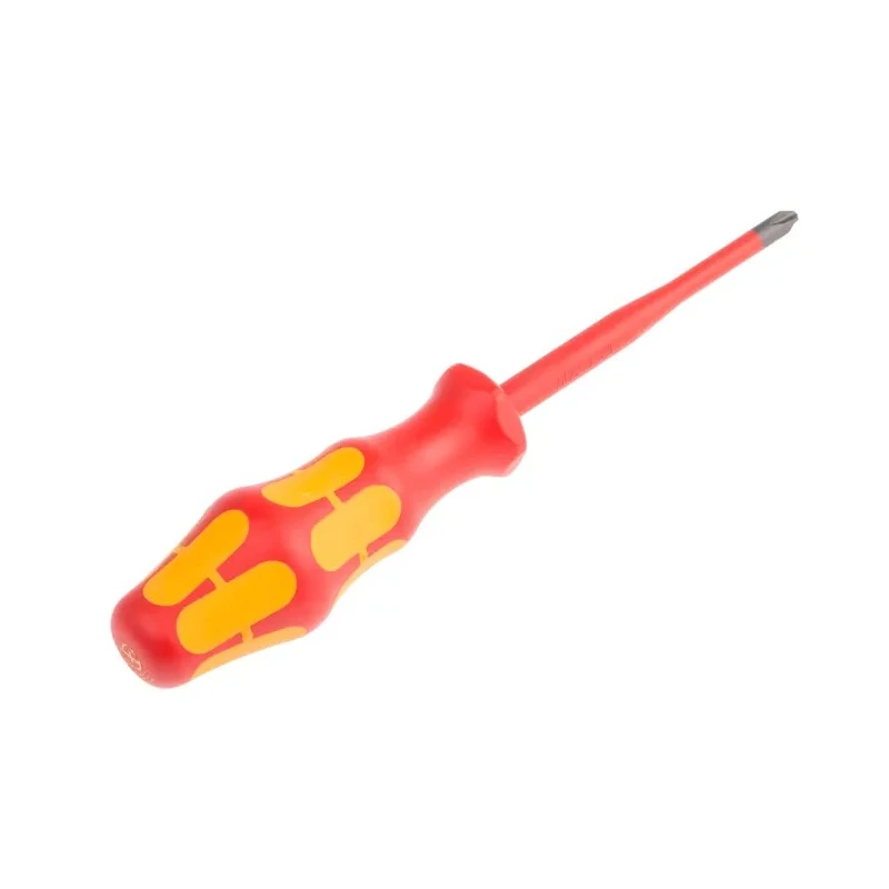 Wera Insulated Screwdriver PH2 Tip 100 mm Blade Chrome Plated Stainless Steel VDE 1000V Approved 205mm Overall 05006456001