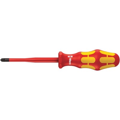 Wera Insulated Screwdriver PZ1 Tip 80 mm Blade VDE 1000V Approved Chrome Plated Stainless Steel Blade 178mm 05006465001