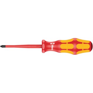 Wera Insulated Screwdriver PZ1 Tip 80 mm Chrome Plated Stainless Steel Blade 178 mm Overall Length VDE 1000V 05006460001