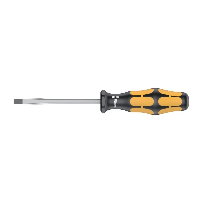 Wera Slotted Screwdriver, Standard Type, 0.6mm Thickness, 3.5mm Tip Width, 80mm Blade Length, 161mm Overall 05018260001