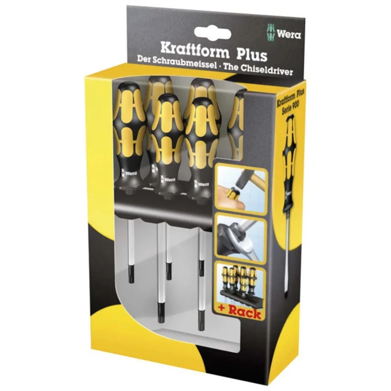 Wera Torx Standard Screwdriver Set, 6-Piece, Tip Sizes TX15 to TX40, Kraftform Handle 05024410001