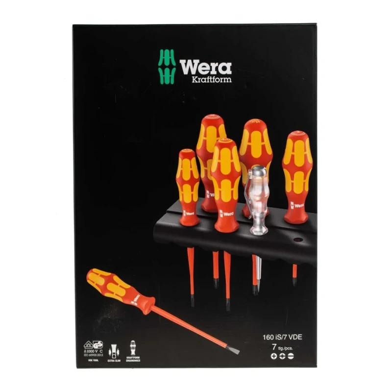 Wera Insulated Plus Minus Screwdriver Set 7-Piece IEC 60900 Certified, Czech Republic Origin 05006480001