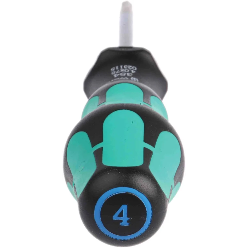 Wera Hexagon Screwdriver 4 mm Tip, 173mm Overall, Chrome Plated Blade, Multi Component Plastic Handle 05023115001