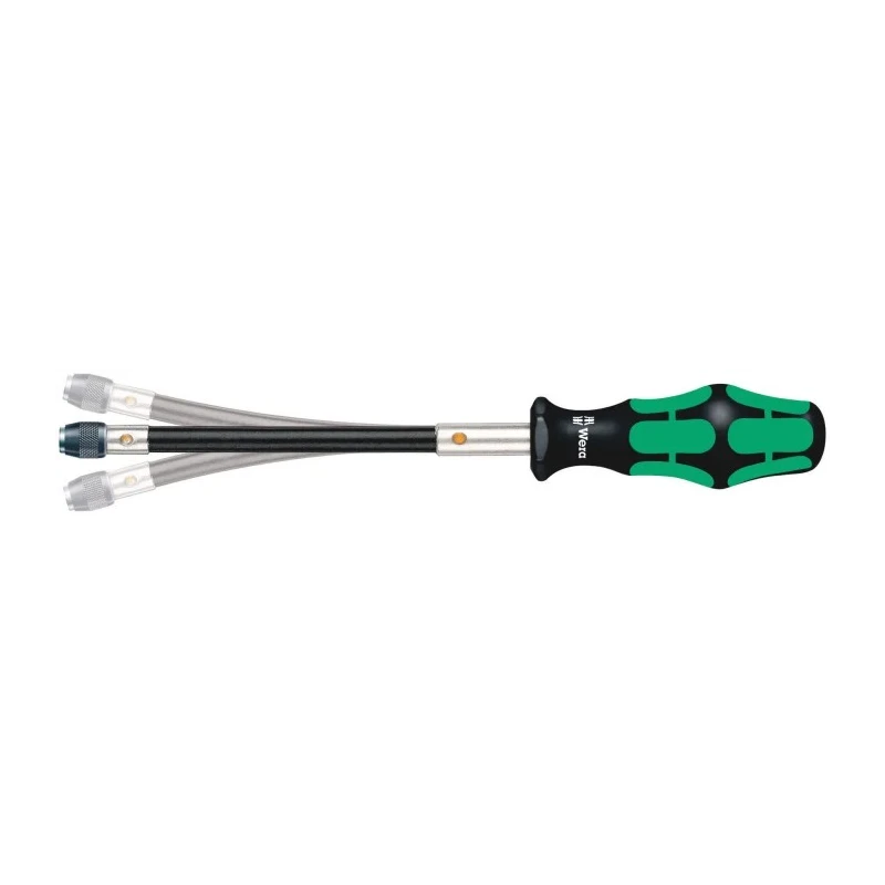 Wera Flexible Bit Holder Screwdriver, 1/4 in Tip, 177 mm Blade, 275 mm Overall, Stainless Steel Blade, Chrome 05028160001