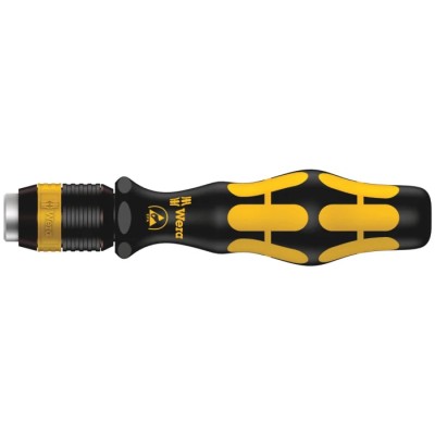 Wera Bit Holder Screwdriver with 1/4 in Tip, 90 mm Blade Length, Conductive ESD Multi-Component Kraftform Handle 05051273001
