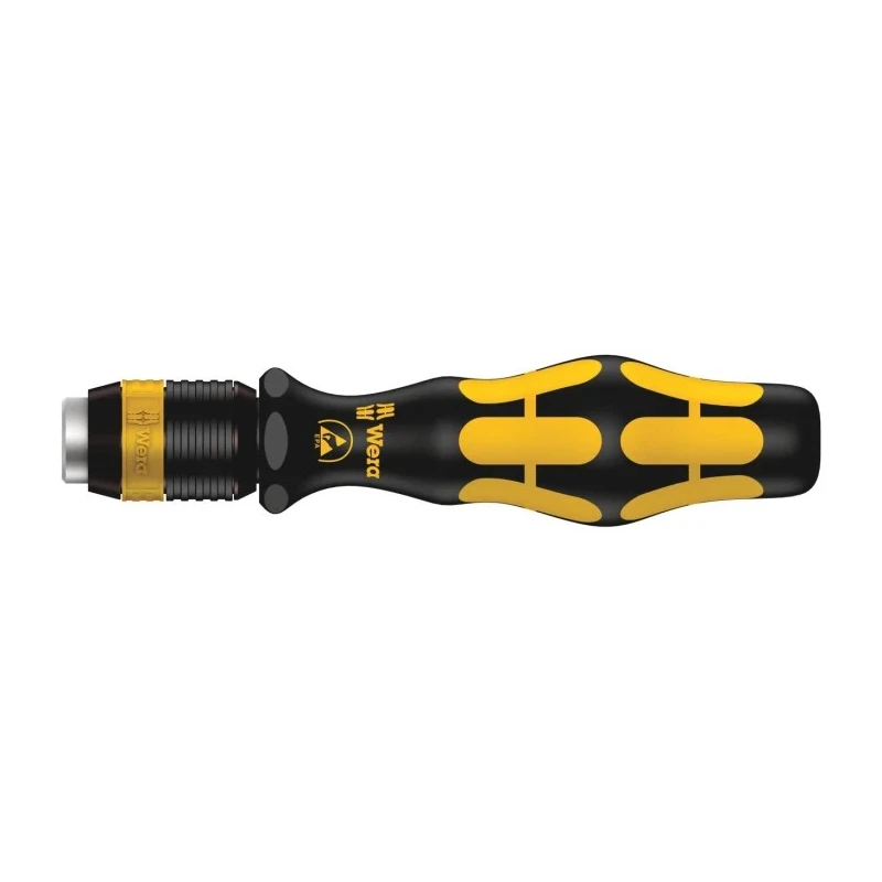 Wera Bit Holder Screwdriver with 1/4 in Tip, 90 mm Blade Length, Conductive ESD Multi-Component Kraftform Handle 05051273001