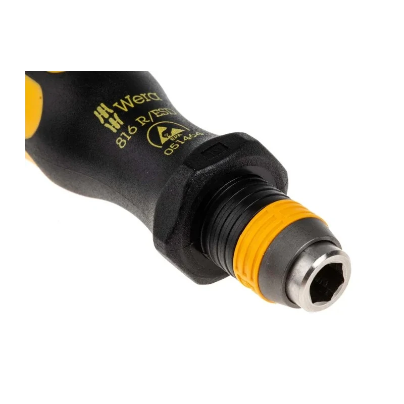 Wera Bit Holder Screwdriver 1/4 in Tip 119mm Overall ESD Safe Hardwearing Plastic Handle 05051464001