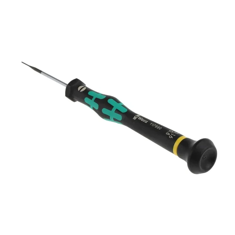 Wera Precision Screwdriver with 40 mm Chrome Plated Stainless Steel Blade, 0.16 x 0.8 mm Tip, 137mm Overall 05117990001