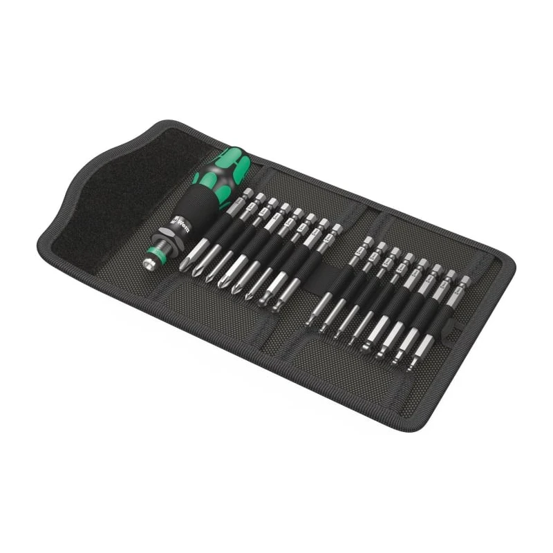 Wera Ball Point Interchangeable Standard Screwdriver Set 18-Piece with 1/4in Hexagon Drive 05059294001