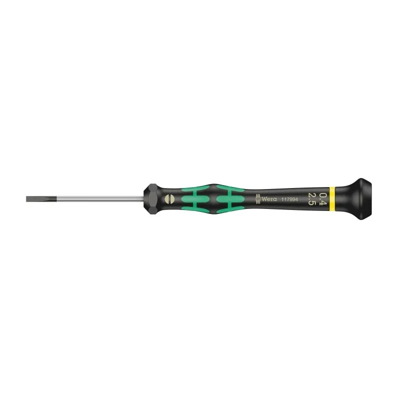 Wera Precision Screwdriver, 50 mm Blade, 2.5 mm Tip Width, Ergonomic Insulated Handle, 147 mm Overall Length 05117994001