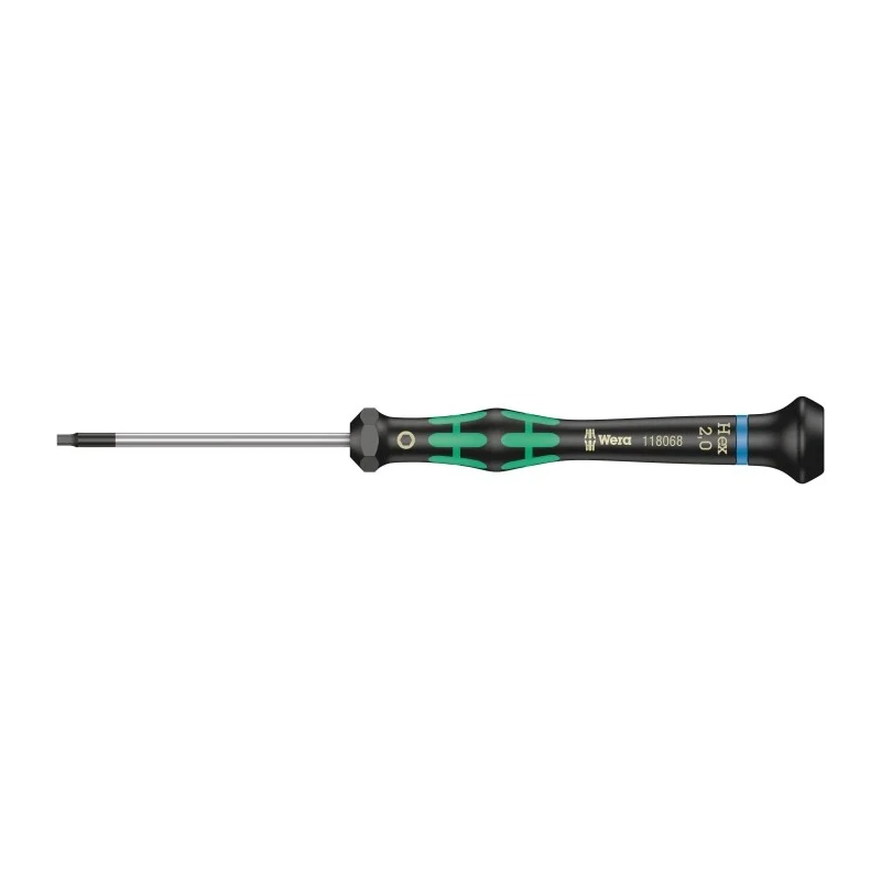 Wera Precision Screwdriver, 2 mm Tip, 60 mm Blade Length, 157 mm Overall Length 05118068001