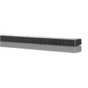 RS PRO 0.5 Module Steel Gear Rack, 300 mm Overall Length, 5 mm Face Width, Pitch Centre Height 9.5 mm 876-2406